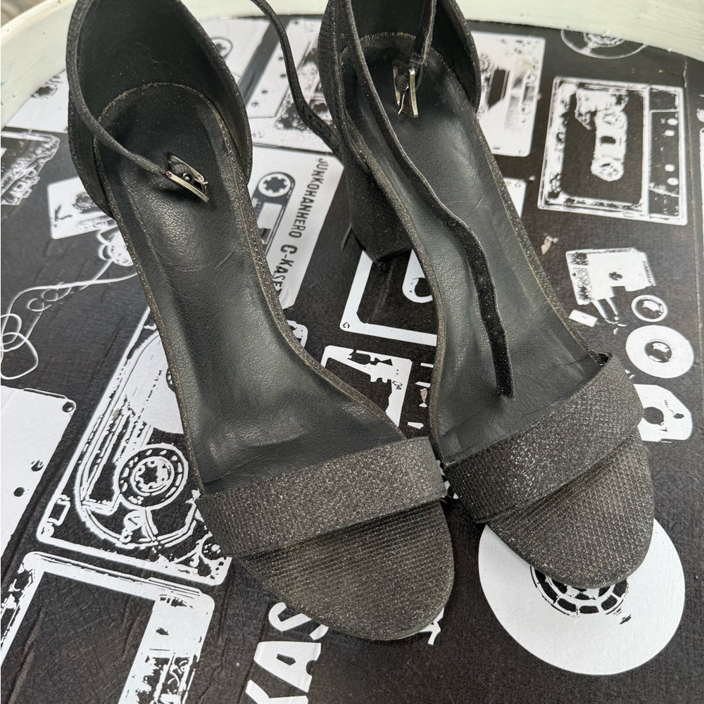Chunky Block Glitter Heels